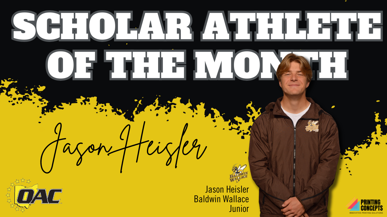 Baldwin Wallace junior Jason Heisler Named Printing Concepts Scholar Athlete of the Month
