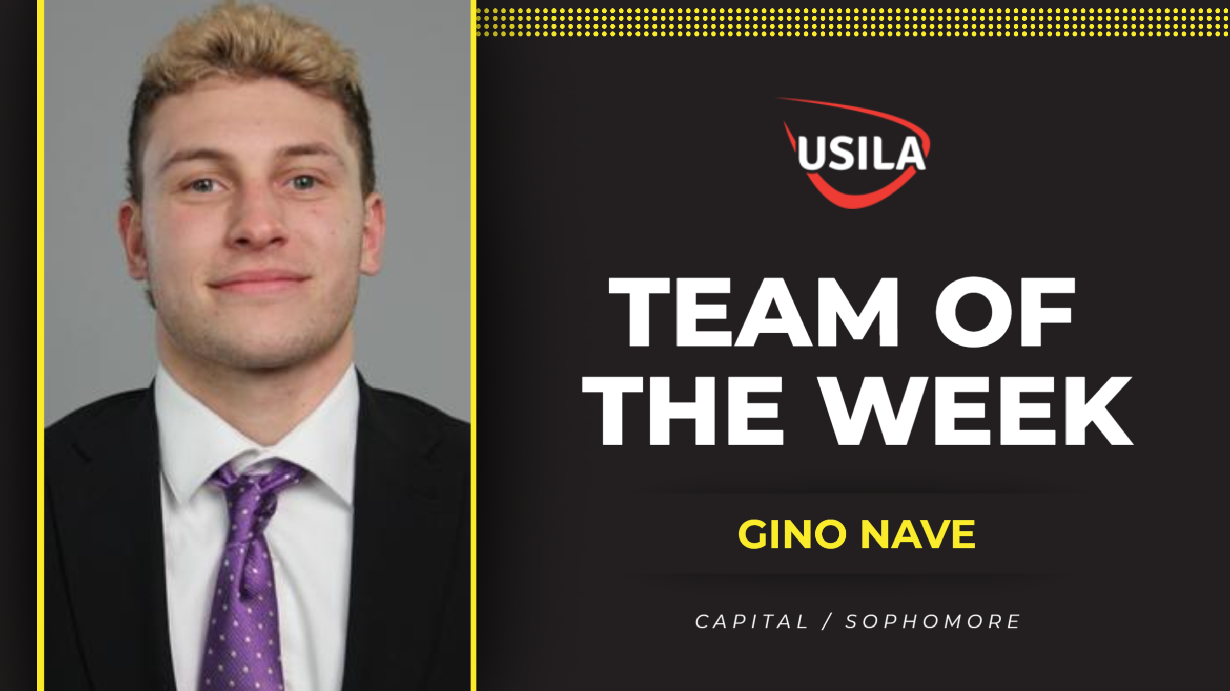 Capital's Gino Nave Selected to USILA Team of the Week